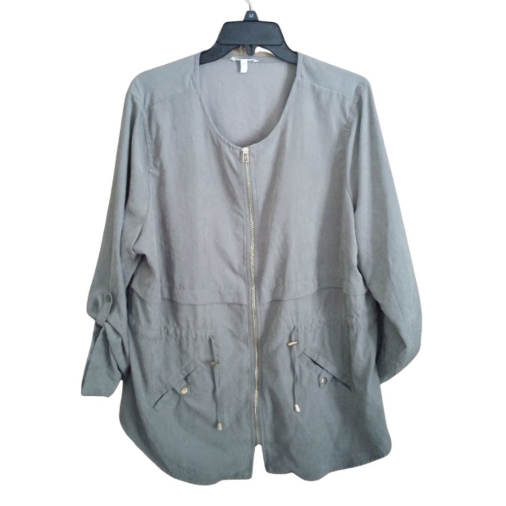 Maurices Green Zip Up Lightweight Jacket Coat Plus Size 1X
